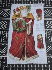 Daisy Kingdom VINTAGE SANTA CHRISTMAS DOOR PANEL XL Fabric Panel 60″X35″