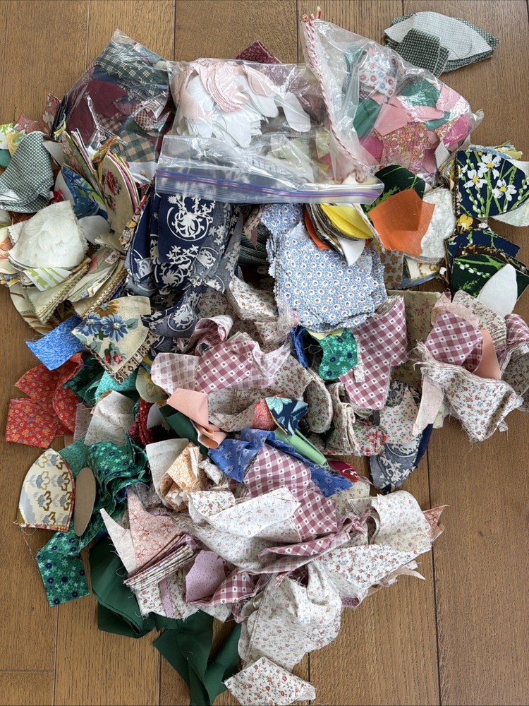 Vintage Cotton Fabric Scraps For Crumb Quilts & Crafts Junk Journal 5 Pounds LOT