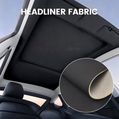 Black Flat Knit Headliner Fabric Foam Backed for Car Roof Liner Repair 108″x60″