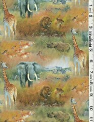 Safari Animals Elephants Giraffe Lions Allover by Springs Creative bty