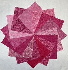 Shades of Pink ~ 42 5″ Squares ~ Color Charm Pack