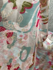 Fabric Lot 3 Yards 31 Inches 64 W Floral Sheer Stretch Knit Lingerie Dress