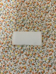 Vtg Floral Calico Print Fabric Dainty Orange And Yellow Flowers On White BTHY