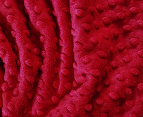 RED MINKY CUDDLE DIMPLE DOT PLUSH KNIT SEW QUILT CRAFT FABRIC BTY & PRECUTS