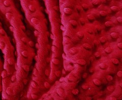 RED MINKY CUDDLE DIMPLE DOT PLUSH KNIT SEW QUILT CRAFT FABRIC BTY & PRECUTS