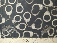 REMNANT Hand Cuffs Gray True Detective Cotton Fabric 13×22 Kanvas Cuff Em’C 4810