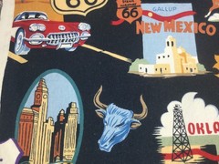 Vintage Route 66 Alexander Henry Remnant Cotton Fabric 1 Yd x 42″ W