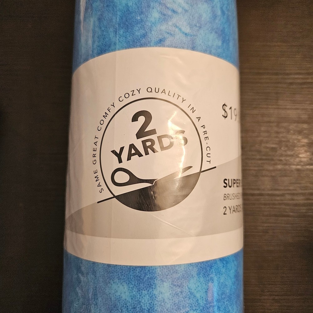 PRE-CUT FLANNEL 2 YARDS 42″ WIDE JOANN’S 100% COTTON Powder Blue Tie Dye Soft