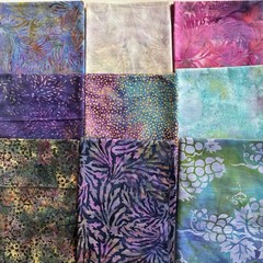 9x Gorgeous Batik Fat Quarters Lot Quilt Shop Quality Hoffman Bali Purples