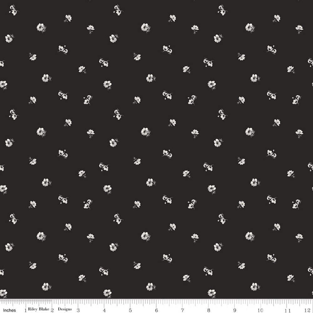 Ink & Ivory Ditsy Ink Fabric by the Yard or Fat Quarter | Riley Blake Designs