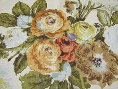 VTG 5 pieces 6.75 yds Fabric Flower Print Drapery Upholstery Remnants M14A