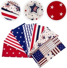7pcs Patriotic American Flag Strips Decoration Cotton DIY Craft Sewing 16×20″