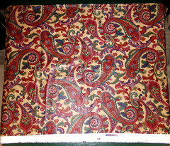 Stanley King Studio Warm PAISLEY Print Upholstery Fabric DuPont Teflon 4+ Yards