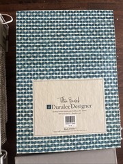Duralee Fabric Sample Book Lot Of 4 Swatches Linen Stripes Traditional Sapphire