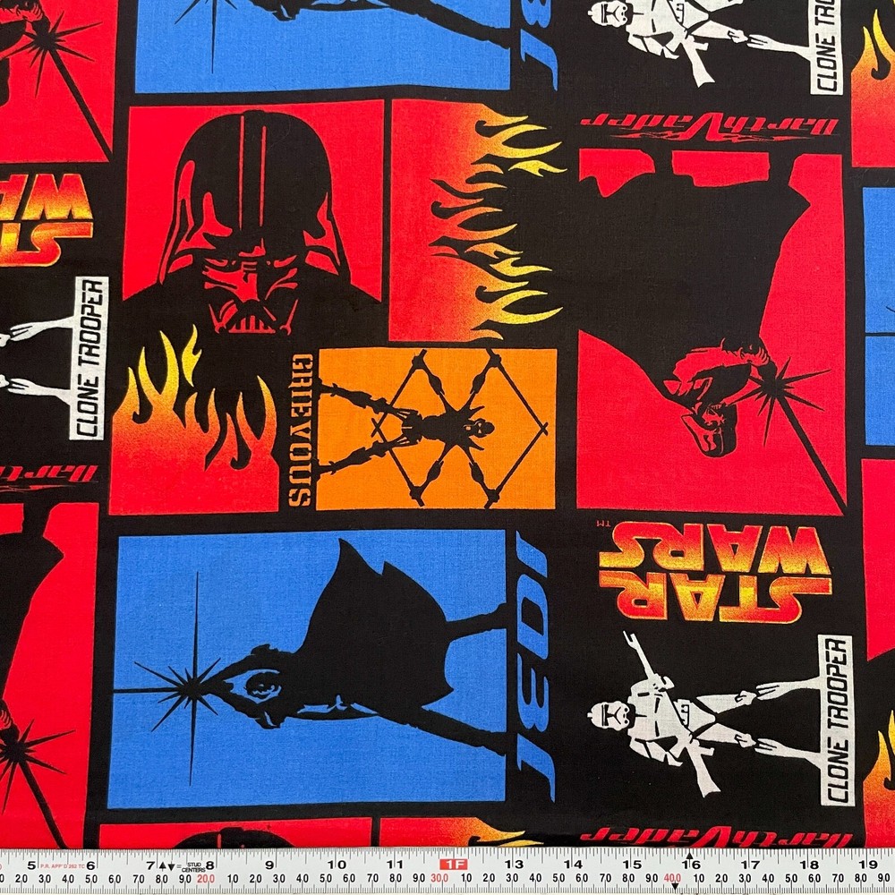Vintage 2005 Star Wars Springs Industries Cotton Fabric by the HALF YARD 18 x 45
