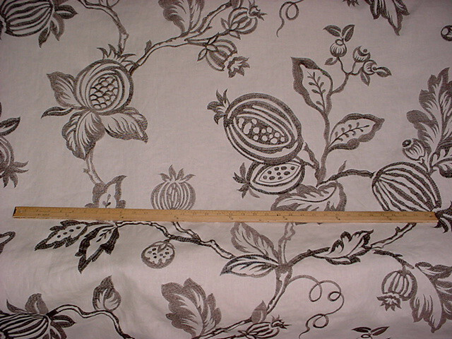 2-3/4Y Lee Jofa 2012124 Brimham Mocha Embroidered Jacobean Upholstery Fabric