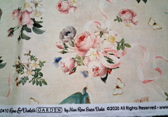 BTY Riley Blake ‘Rose & Violets’ C10410 Cream w/Pink Floral Birds Cotton Fabric