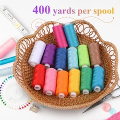 Auvitaya 72pcs Bobbins Sewing Thread Kits, 36 Colors 400 Yards multicolored