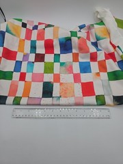 Organic Cotton Knit Sewing Fabric Colorful Watercolor Checkered Nicola Design