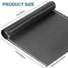 10ft x 12 Inch 3K 220g Black Carbon Fiber Fabric Roll 2×2 Twill Weave 1 PCS