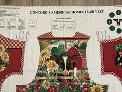 The Kesslers CONCORD’S AMERICAN HOMESTEAD VEST Fabric Panel USA Farm Cow Barn
