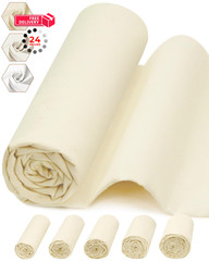 FIVEIZERO 100% Cotton Muslin Fabric by The 1 yard pre cut, Natural Unbleached