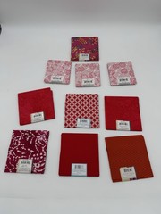 Mixed Lot 5 Bundle Cotton Fabrics Pinks & Red