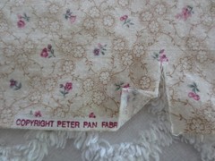 5098. Peter Pan TAN FLORAL Craft, Quilting COTTON FABRIC – 41″ x 1-3/4 yds.