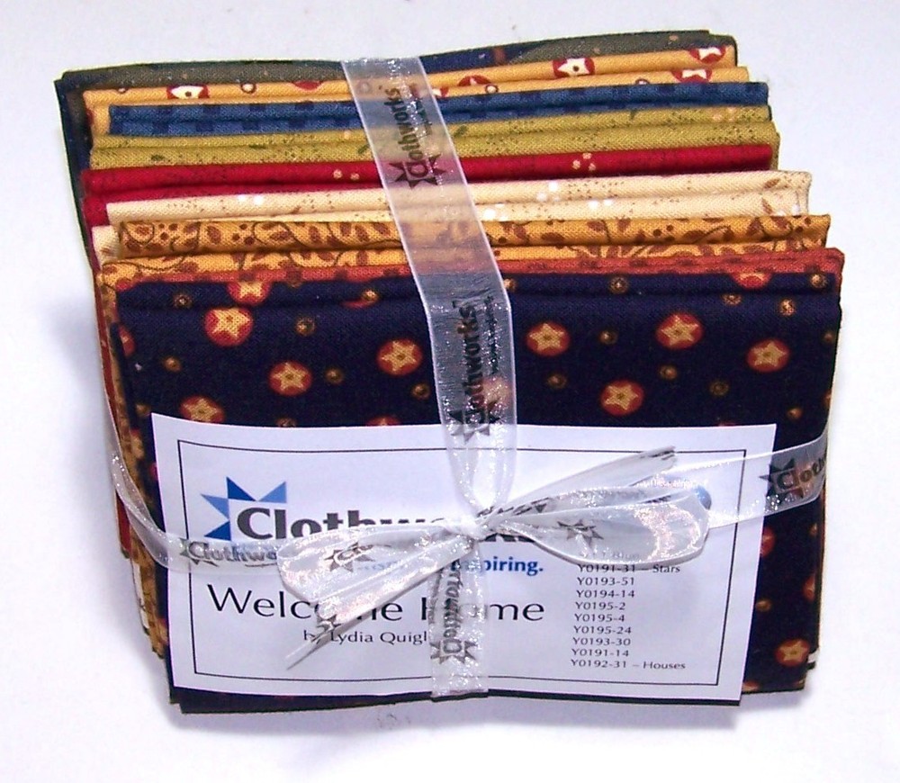Clothworks WELCOME HOME 9 FQ Bundle of 100% Cotton Fabric SET #1