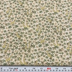 Mini Jungle by Fabri-Quilt Giraffe on Beige Cotton Fabric Remnant 15″ x 44″
