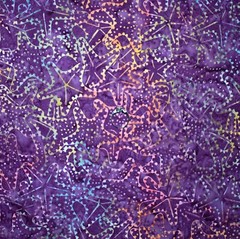 BonEFul Fabric FQ Cotton Quilt Blue Aqua Tonal Black Purple Gold Metallic Stripe