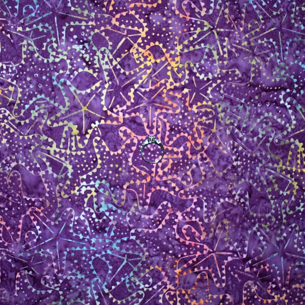 BonEFul Fabric FQ Cotton Quilt Purple Pink Dot Rainbow Batik Star Fish Sea Ocean