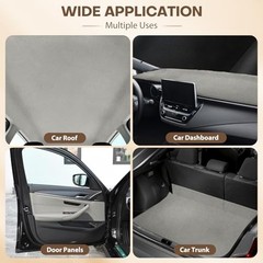 Suede Auto Headliner Fabric 108″ L × 60″ W with Foam 60″ x 72″ Light Gray