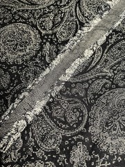 Black & Gray Paisley Print Fabric for Dresses Skirts Clothes 2.5 Yards Neutral