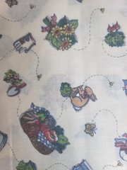 1994 Vintage OOP Susan Winget Gardening Fabric Bees Flowers Fabric Traditions