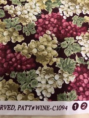Timeless Treasures Of Soho, Cotton Fabric, 2.75 Yds, 45″, Grape Leaves Clusters
