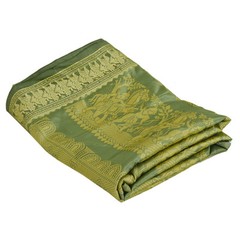 Sanskriti Vintage Pallu Fabric Art Silk Woven Baluchari Design Decor Craft