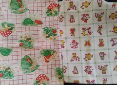 Vintage Springs Mills Fabric Elf Woodland Fairy Land Turtle – Mouse & Rabbit