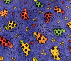 Ladybug Polka Dot Heart Fabric Kari Pearson For SSI Red Green Orange Blue BTHY