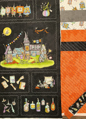 2.75 yds Salem Quilt Show HALLOWEEN fabric Meg Hawkey Witch Panel potions kit