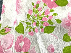 Beautiful Pink and White Floral Embossed Fabric 4 yards x 45″ $15.00