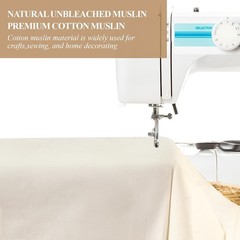 Cotton Muslin Fabric Unbleached Linen for Sewing Crafts Garments 2 Yards