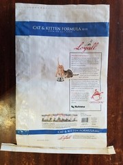 Empty Cat Kitten Feed Woven Plastic Bag Sack Loyal Crafts Art Repurpose