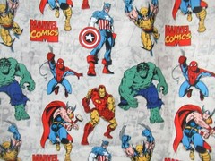 Marvel Super Imposed Hero Character Camelot Quilt Cotton Fabric 1YD X 43″W NEW