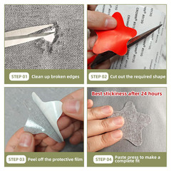 2Pcs Self-Adhesive Linen Fabric Patches, Quick Repair for Sofas, Tents, Car Seat