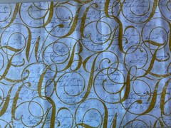 RICHLOOM FABRIC 2015~Large Fancy Cursive Letters~SWIRLS~Small Written~UPHOLSTERY