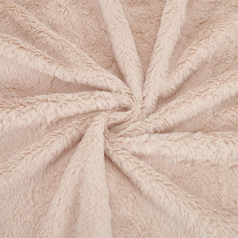 63X20 Inch Short Hair Faux Fur Fabric, Antique White Pre-Cut Craft Fur Fabric Sh