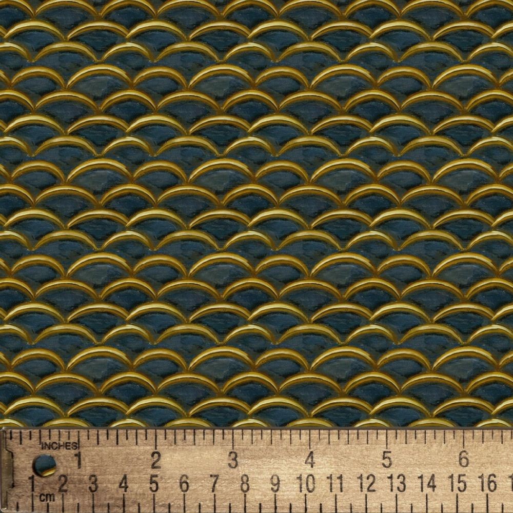 David Textiles Gilded Gold Scallop Fabric – 1 Yard Cut (36″x44″) 100% Cotton