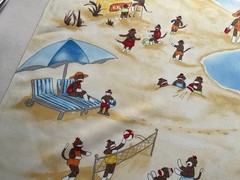 Cotton Fabric Socks Monkey Sumer Island By Moda 44”x 32”102