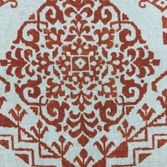 4 Yard Cut of Burnt Orange and Natural Ikat 100% Cotton Home Decor Fabric